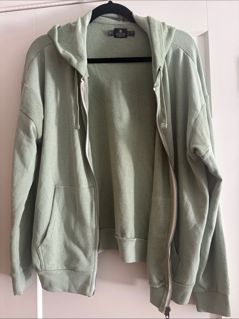 Volcom Sage Green Zip-Up Hooded Jacket